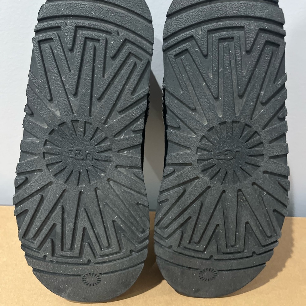 UGG Black Suede Slip-Ons with Patterned Trim - Picture 4 of 4